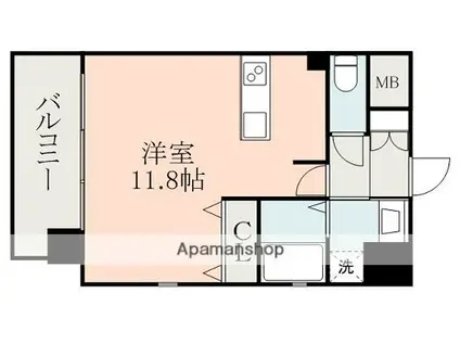 フォーエス神水(ワンルーム/3階)の間取り写真