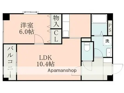 コートベネッセ熊本駅南(1LDK/4階)の間取り写真