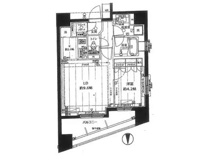 プライア渋谷(1LDK/13階)の間取り写真