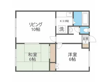 HOKUEI21 ホクエイ21(2LDK/1階)の間取り写真