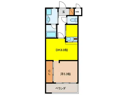 U・TOPIAHILLS(1DK/3階)の間取り写真