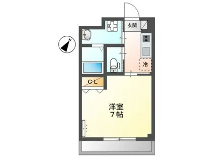 OAK TEE(1K/2階)の間取り写真