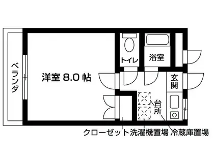 I.REX 習志野台マンション(1K/2階)の間取り写真
