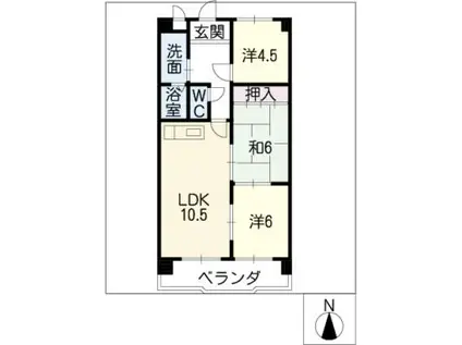 あべかんビル(3LDK/3階)の間取り写真