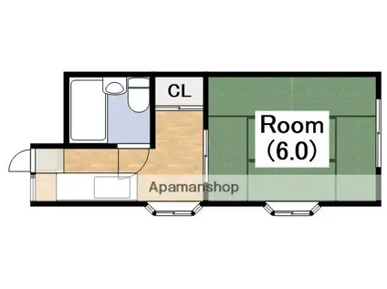 アパートメント住吉II(1DK/1階)の間取り写真