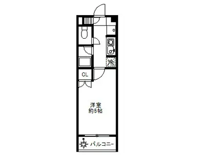 ヴァンテアン(1K/1階)の間取り写真