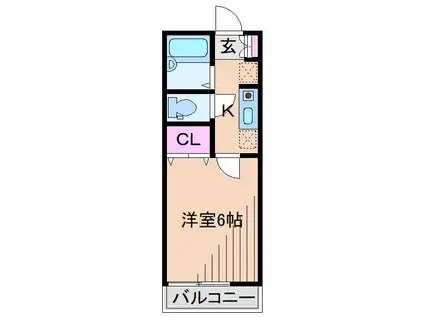 アベニュー大倉山II(1K/2階)の間取り写真