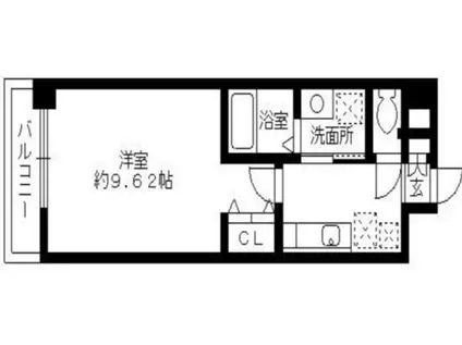 ラピスラズリ桜坂(1K/1階)の間取り写真