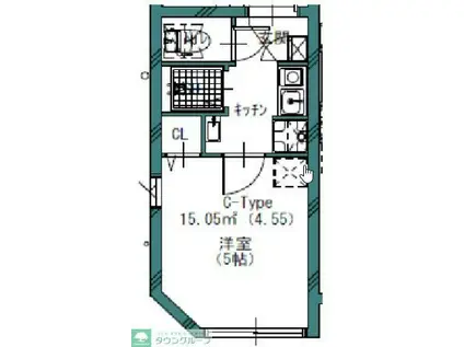 GREW高円寺レジデンス (1K/2階)の間取り写真