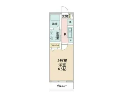 リガーレ(1K/2階)の間取り写真