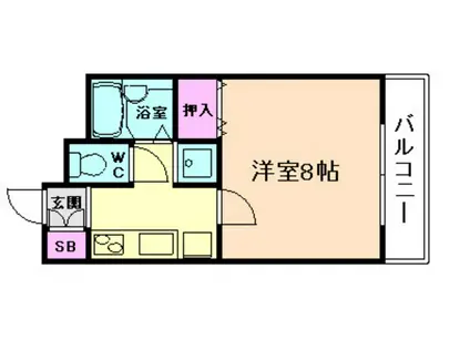 MANSION萬VI(1DK/6階)の間取り写真