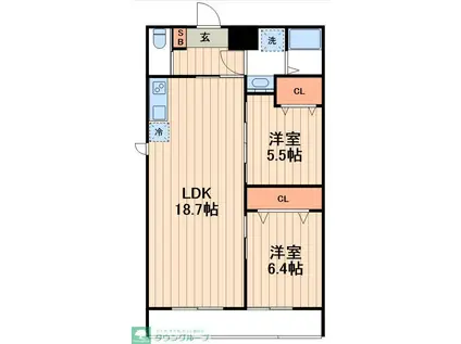 ミラトーレ押上(2LDK/1階)の間取り写真