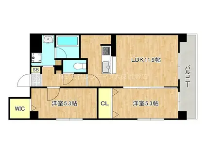 リバーサイドスィート祐貴(2LDK/5階)の間取り写真