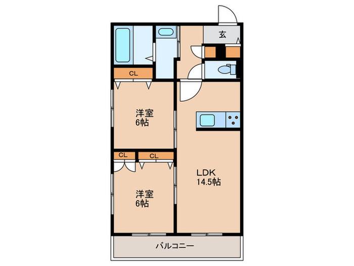 EL CIELO(2LDK/1階)の間取り写真