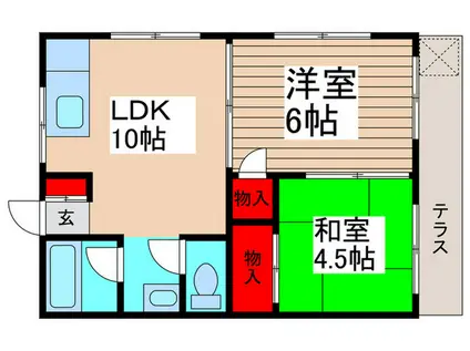 上山コーポ(2LDK/1階)の間取り写真