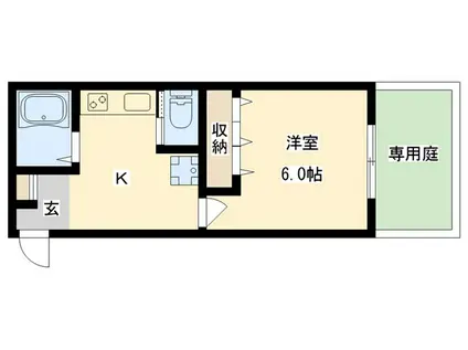 ハイツRT(1K/1階)の間取り写真