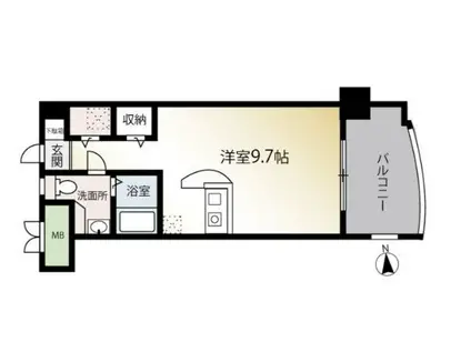 キャッスル大手門(ワンルーム/8階)の間取り写真