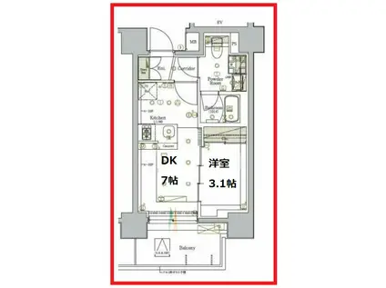 シーフォルム駒込(1DK/6階)の間取り写真