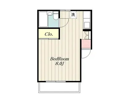 リバーサイド柿生(1K/2階)の間取り写真