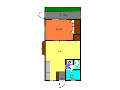 平田ハイツ(1LDK/1階)の間取り写真