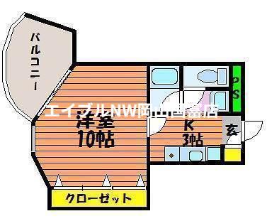 ルシェール(1K/5階)の間取り写真