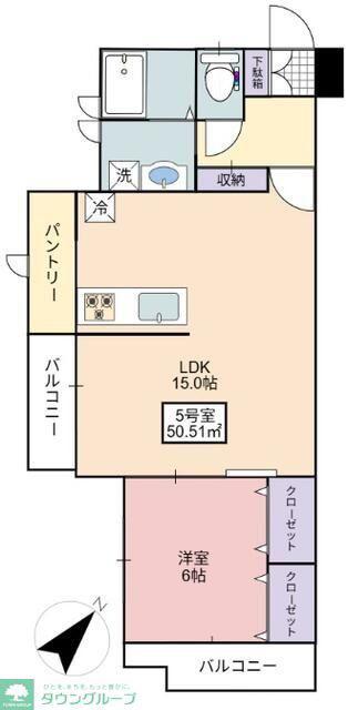 フローリッシュ大久保II(1LDK/3階)の間取り写真