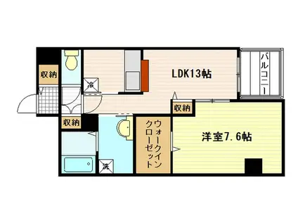 RISE翠(1LDK/5階)の間取り写真