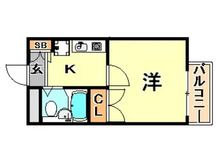 神戸リブプレイス深江南(1K/1階)の間取り写真