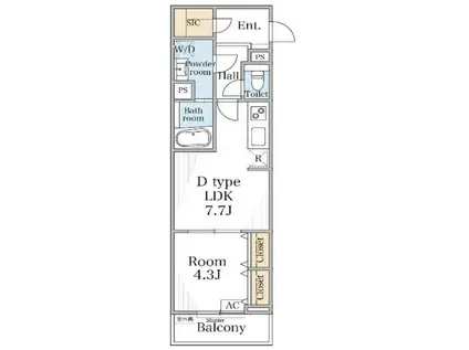 リブリ・淵野辺III(1LDK/3階)の間取り写真