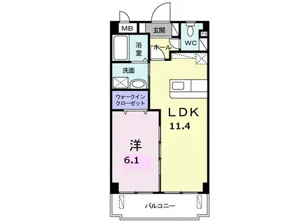 カーサ ダ・ヴィンチ(1LDK/5階)の間取り写真