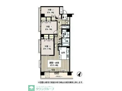 クラッサ目黒かむろ坂(3LDK/2階)の間取り写真