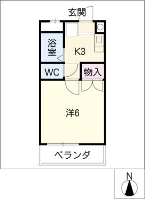 キャッスル本郷(1K/2階)の間取り写真