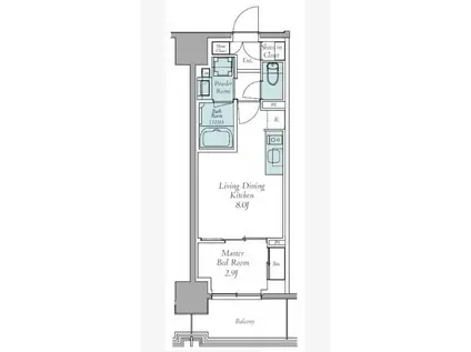 クレストコート東中野(1LDK/11階)の間取り写真
