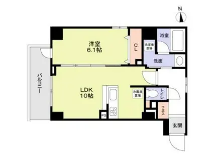 ルーセントK台東(1LDK/9階)の間取り写真