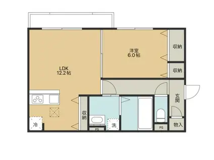 フロレゾン(1LDK/2階)の間取り写真