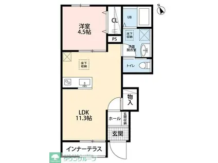 リーブルファイン久喜久喜東II(1LDK/1階)の間取り写真