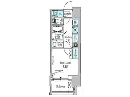 パークアクシス木場(1K/10階)の間取り写真