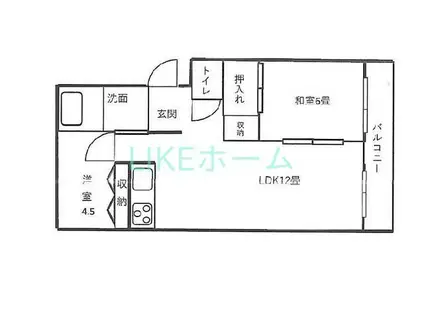 グリーンヒルズ中野木(2LDK/3階)の間取り写真