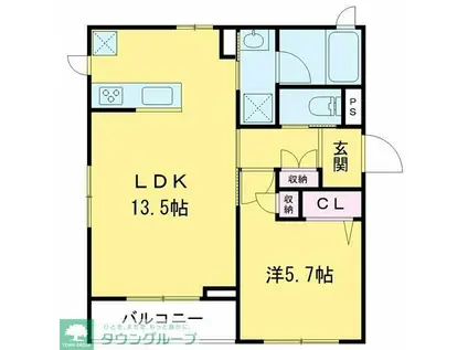 エンジェル榮(1LDK/2階)の間取り写真