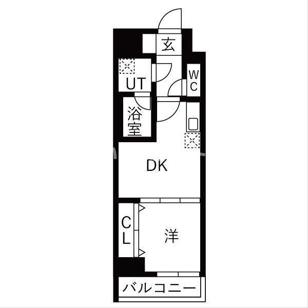OAKLANCE 森下II(1DK/9階)の間取り写真