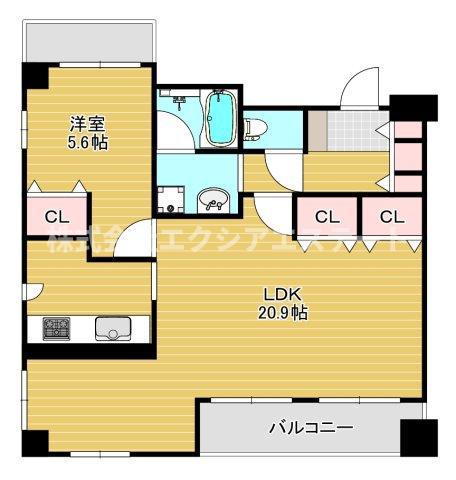 ロイヤル梅田ウエスト(1LDK/2階)の間取り写真