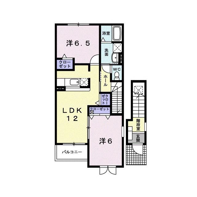 リバーサイドホヅミI(2LDK/2階)の間取り写真