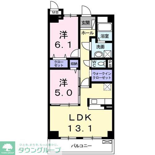 リベラ サンリット カーサ(2LDK/2階)の間取り写真