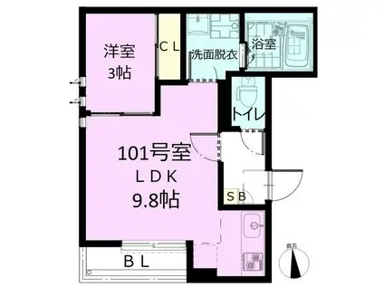 GRANDTIC GRACE(1LDK/1階)の間取り写真