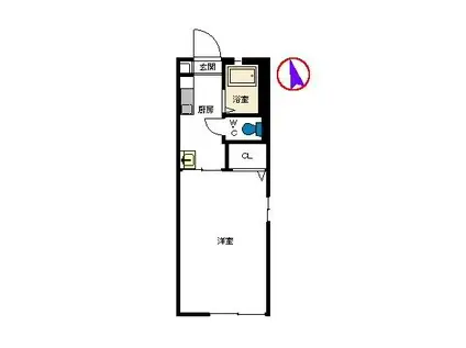 エントピア菊陽(1K/1階)の間取り写真