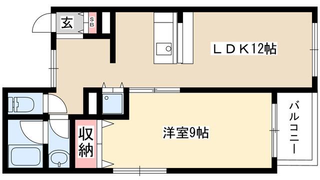 新宿ビル(1LDK/3階)の間取り写真