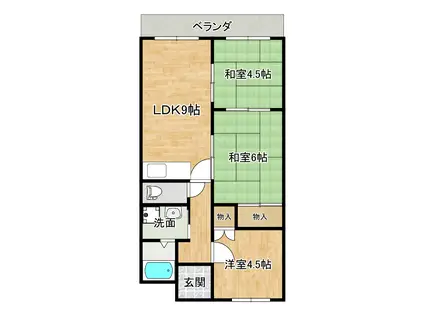 万年ハイツ(3DK/3階)の間取り写真