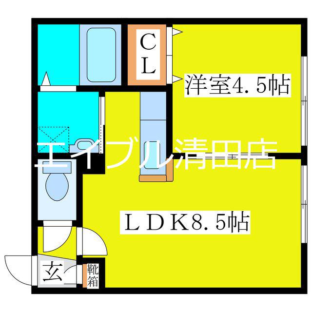 カトリーヌ(1LDK/3階)の間取り写真