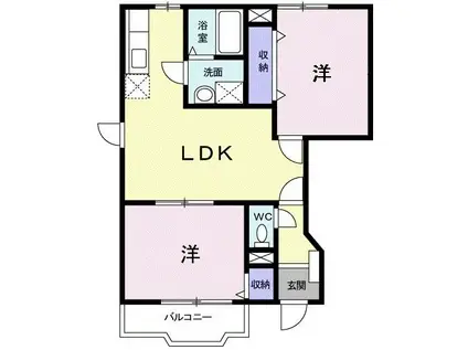 クレディI(2LDK/1階)の間取り写真