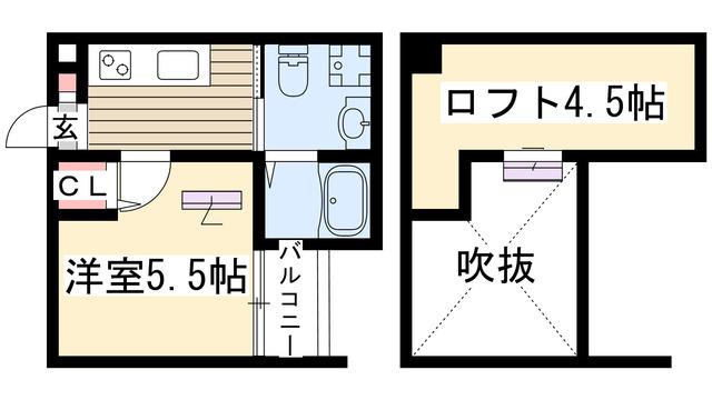 グラシア(1K/1階)の間取り写真